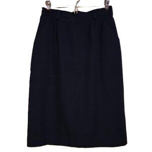 COUNTERPARTS Lined Academia Midi Pencil Skirt Dk Navy Women's 6P Good Condition